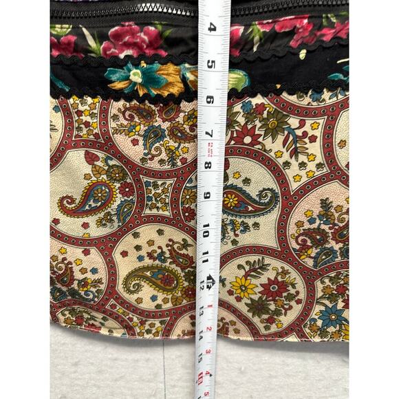 Zand Amsterdam Reversible Boho Mini Skirt Floral & Paisley Snap Waist Festival - Picture 9 of 10